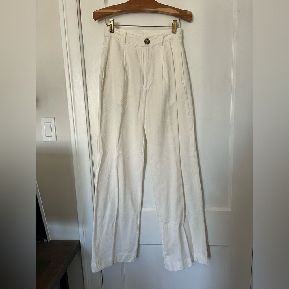 Showpo White High-Rise Wide Leg Trousers